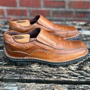 SM New York Men’s Tan Leather Size 10 Square Toe Slip On Loafers M2